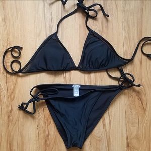 Aerie Black Mesh-Edged Bikini